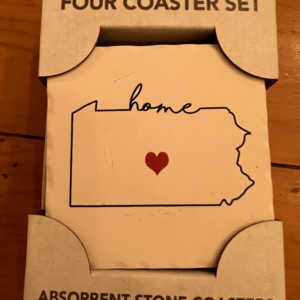 ❗️4/$65❗️Stone Pennsylvania heart‎ coaster (Penn State!)